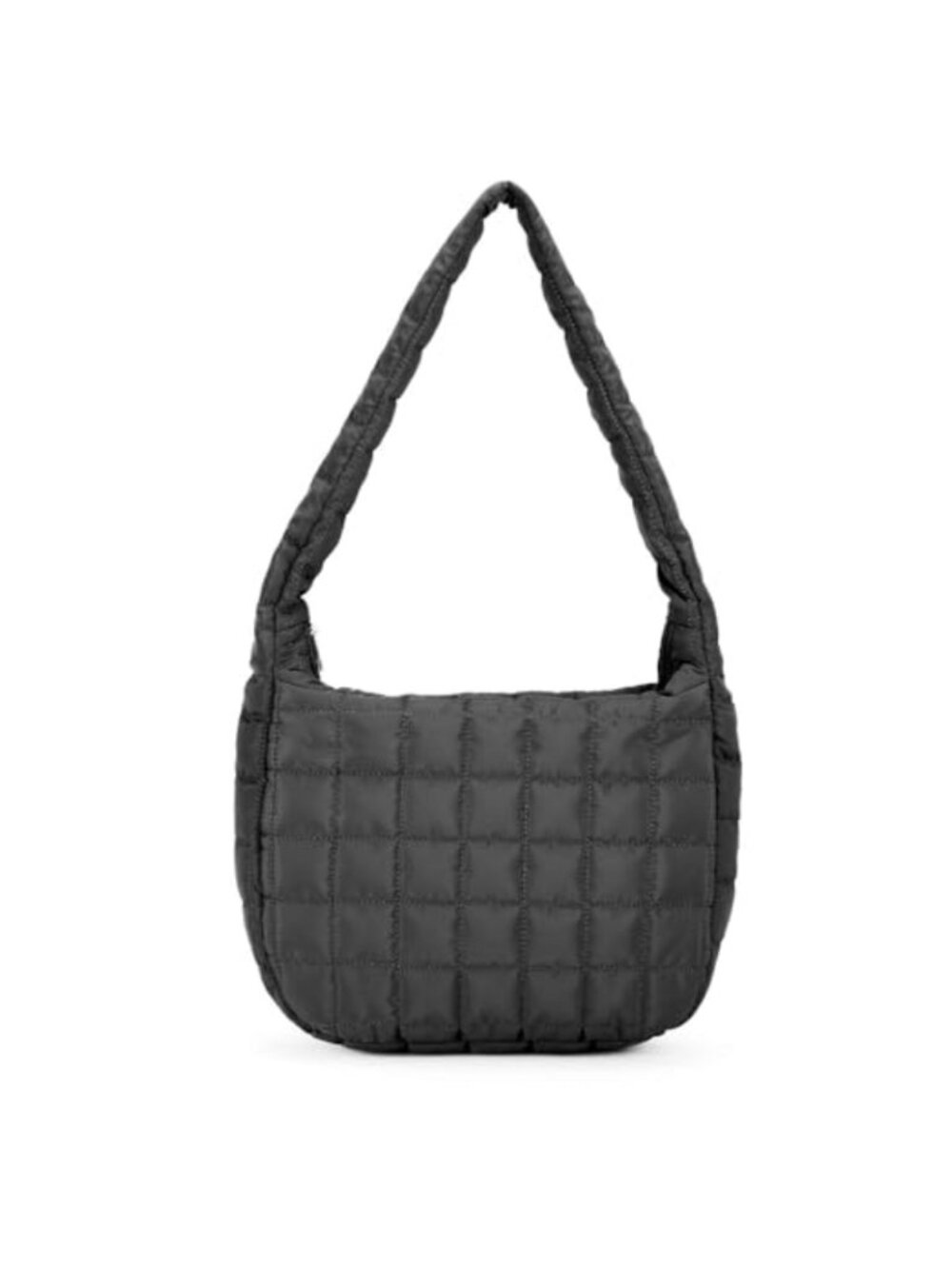Large Quilted Nylon Hobo Puffer Shoulder Bag Lightweight Tote